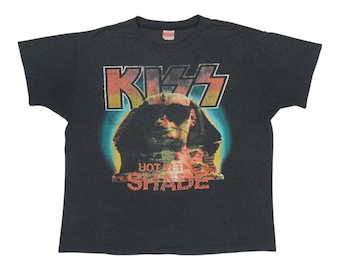 Vintage 90s Kiss Hot in the Shade Tour 1990 Black Graphic Tee