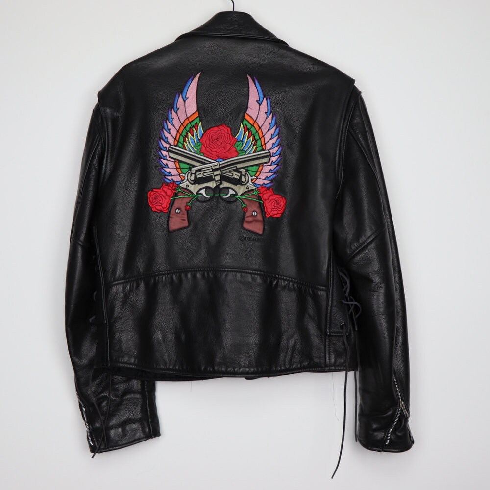 Vintage 1990 Guns N Roses Leather Tour Crew Jacket - Etsy