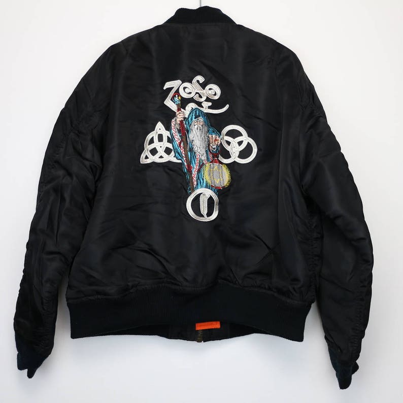 Led Zeppelin Bomber Jacket 1980s ZOSO Robert Plant John Bonham Etsy