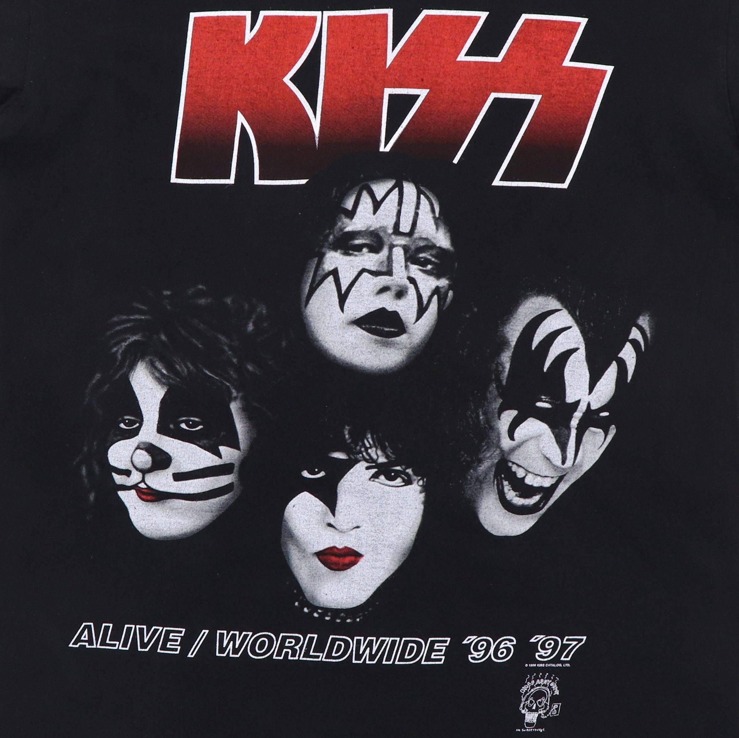 Vintage 1996 Kiss Alive Worldwide Tour Shirt, 90s Vintage Rock