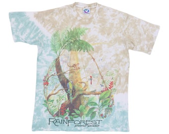 vintage 1992 Rainforest Liquid Blue Tie Dye Shirt