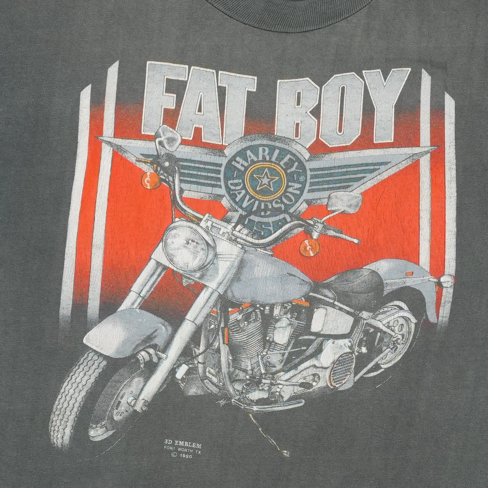 Vintage 1990 Harley Davidson Fat Boy 3D Emblem Shirt - Etsy