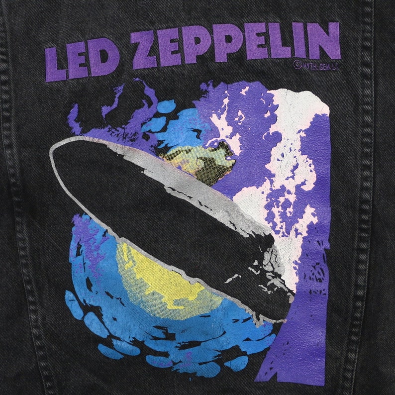 Led Zeppelin Jean Jacket Vintage Coat 1980s Robert Plant John Etsy