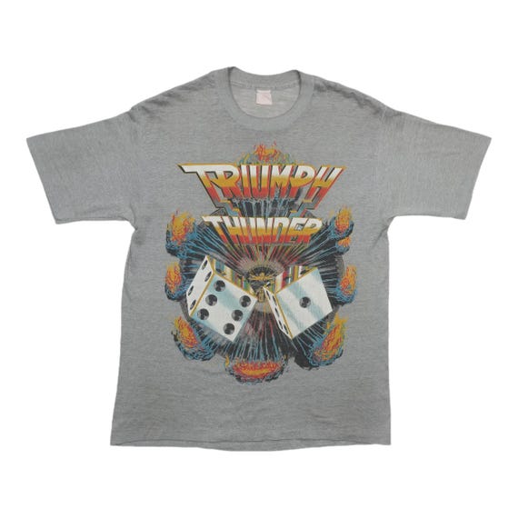 80年代ヴィンテージ TRIUMPH THUNDER SEVEN Tシャツ Vintage 1985 Triumph Thunder Seven World Tour Shirt, 80s Vintage