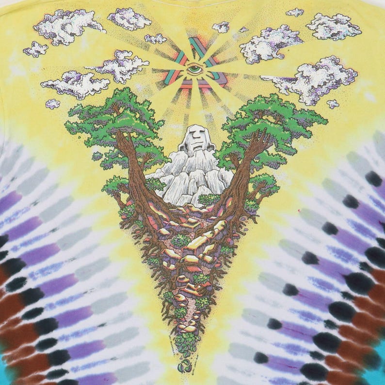 vintage 1991 Psychedelia Liquid Blue Tie Dye Shirt image 5