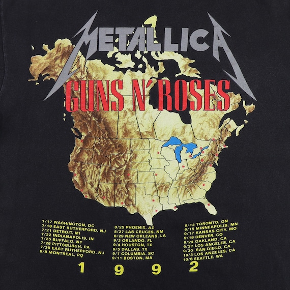 Vintage 1992 Guns N Roses Metallica Tour Shirt - Etsy 日本