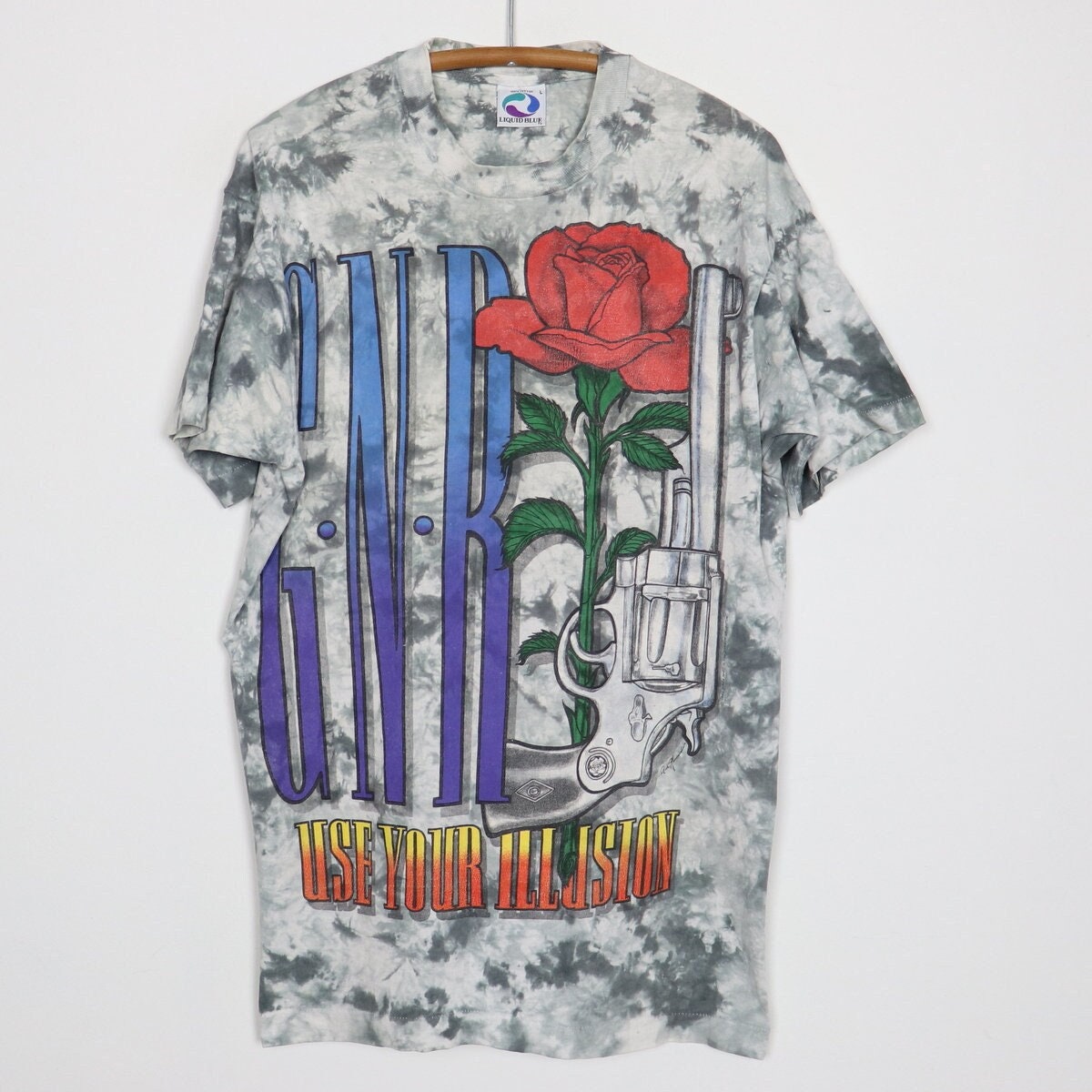 Vintage 1990s Guns N Roses Liquid Blue Tie Dye Shirt - Etsy