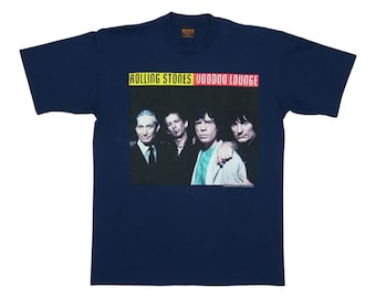 vintage 1994 Rolling Stones Voodoo Lounge Tour Shirt, 90s Vintage Rock Band Shirt, Vintage Tour Tee, Mens Size XL, Blue Vintage Tee