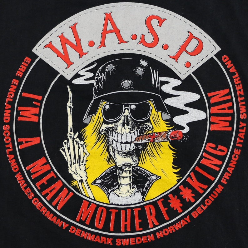 WASP Shirt Vintage tshirt 1989 I'm a Mean Mother Tour Etsy