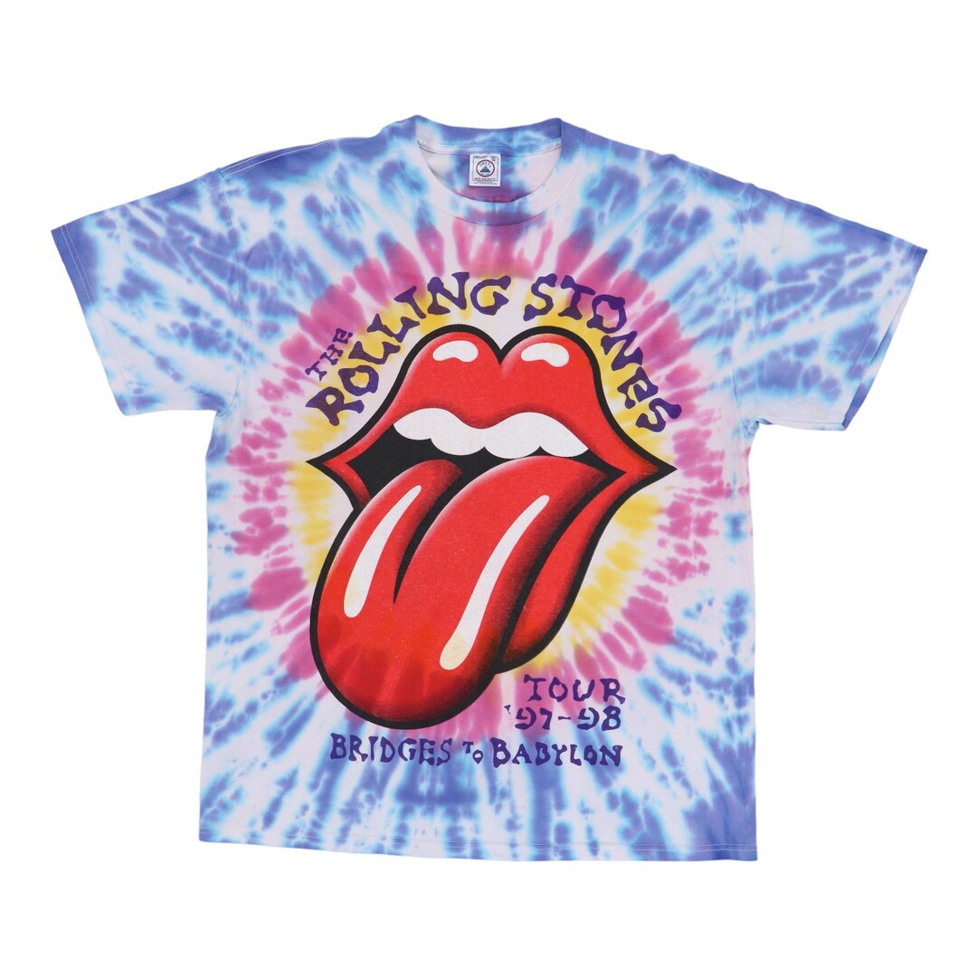 1997ROLLINGSTONES tシャツBRIDGES TO BABYLON Vintage 1997 Rolling Stones Bridges to Babylon Tie Dye Tour