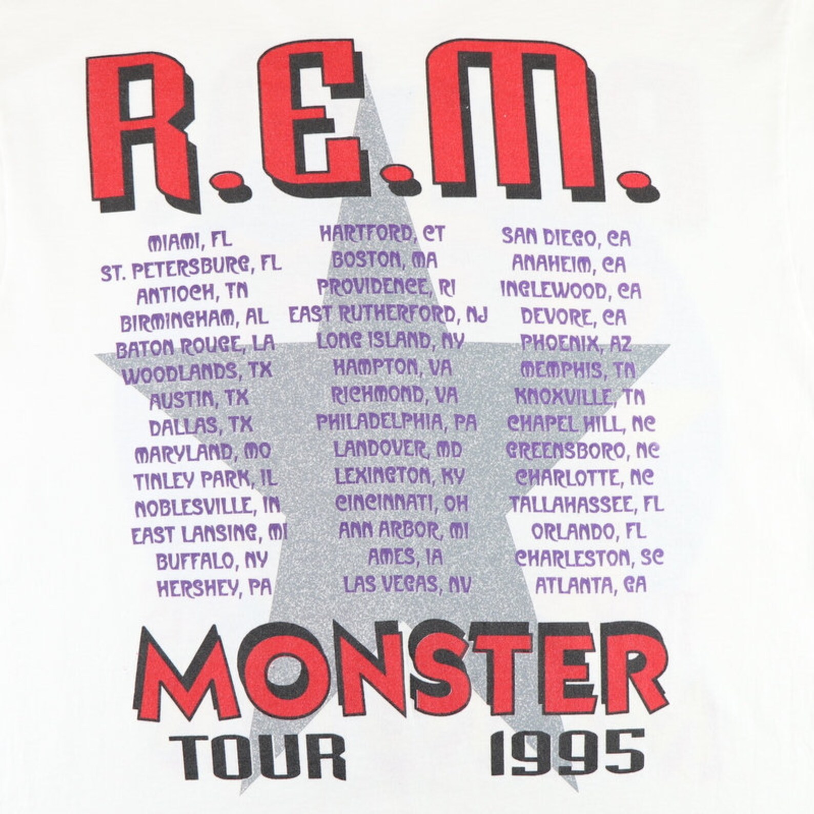 Vintage 1995 REM Monster Tour Shirt Etsy