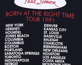 Vintage 1991 Paul Simon Born at the Right Time Tour Shirt - Etsy