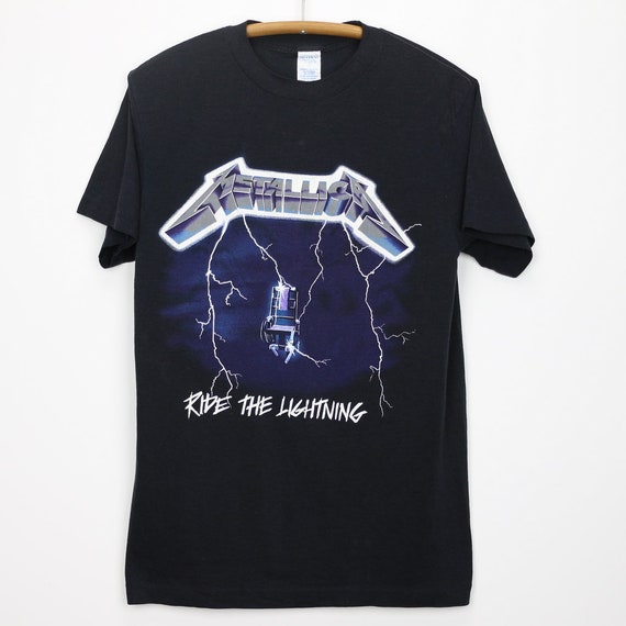 vintage metallica ride the lightning t shirt
