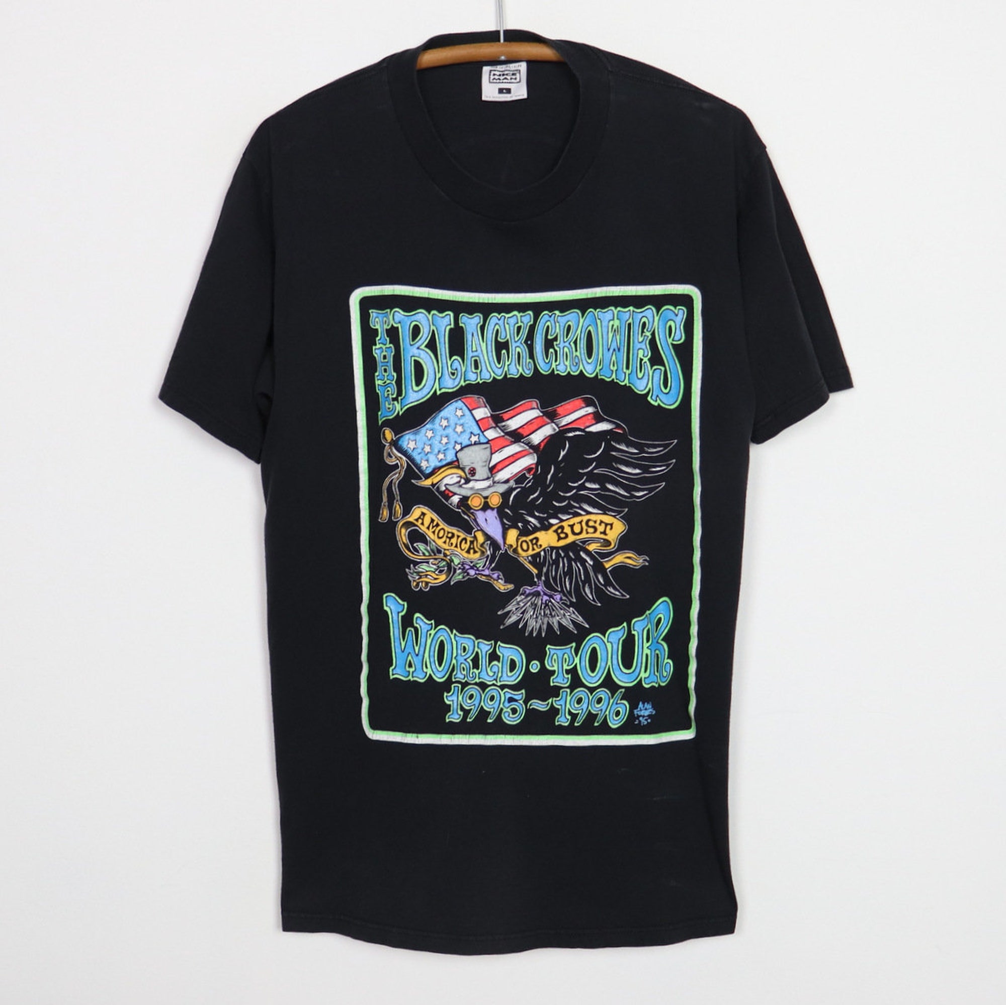 Discover vintage 1995 Black Crowes Amorica Or Bust Tour Shirt