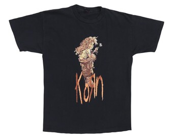 Vtg 1998 Korn Follow the Leader T-shirt Gray M 90s Nu Metal Hard