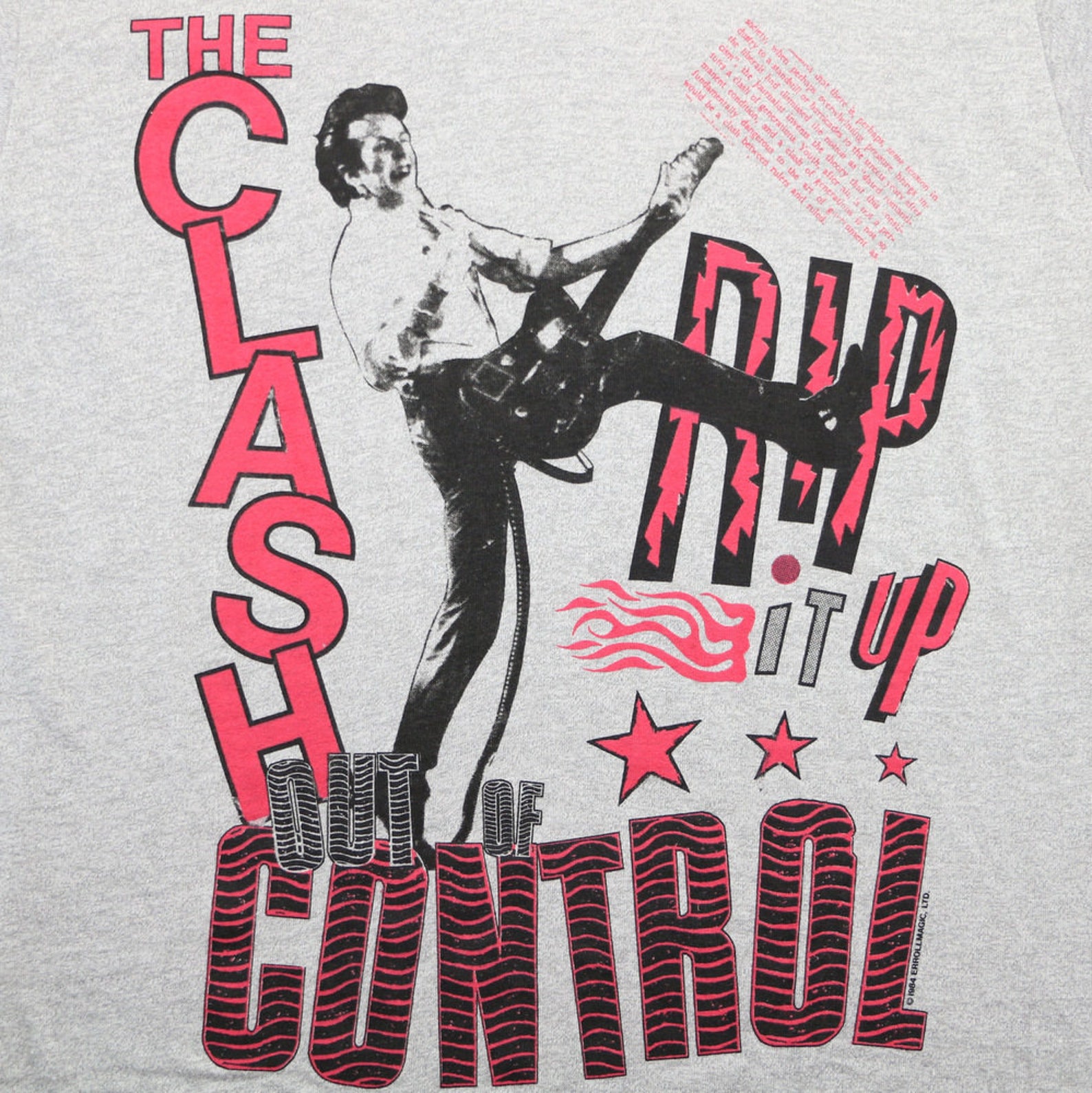 The Clash Shirt Vintage tshirt 1984 Out Of Control Tour Tee | Etsy