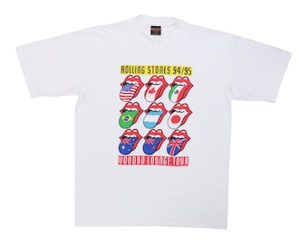 vintage 1994 Rolling Stones Voodoo Lounge Tour Shirt, 90s Vintage Rock Band Shirt, Vintage Tour Tee, Mens Size XL, White Vintage Tee