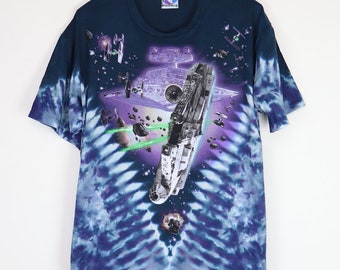 vintage 1997 Star Wars Millennium Falcon Tie Dye Shirt