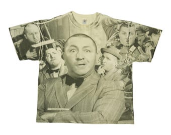 vintage 1998 Three Stooges Curly All Over Print Shirt