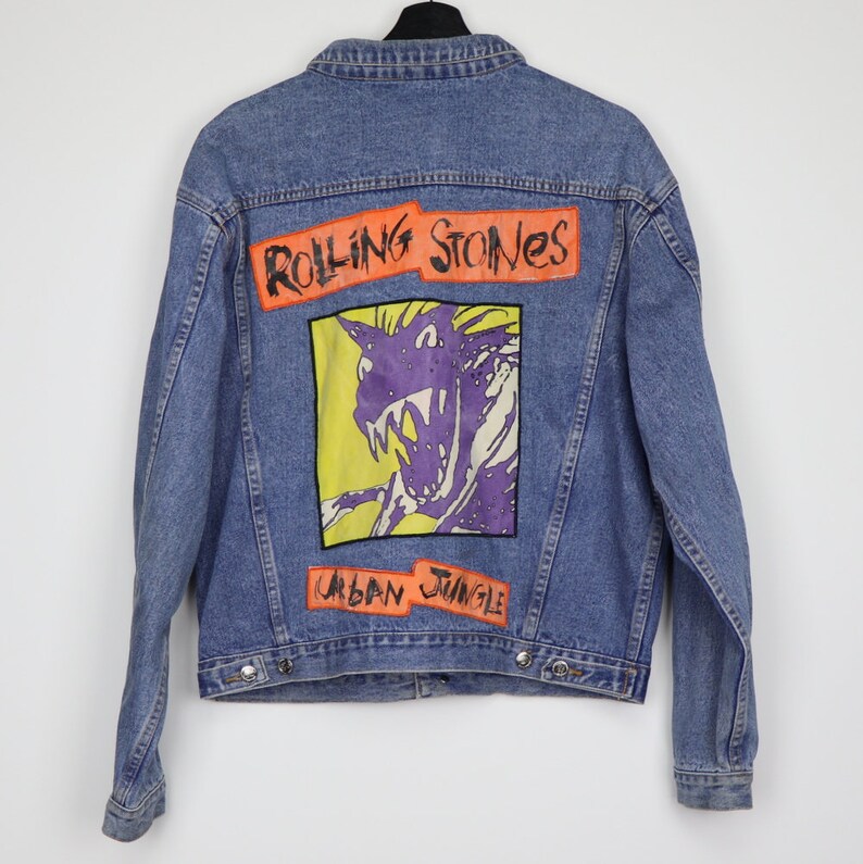 Vintage 1990 Rolling Stones Urban Jungle Tour Denim Jacket Etsy