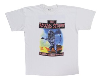 vintage 1997 Rolling Stones Bridges To Babylon Tour Shirt, 90s Vintage Rock Band Shirt, Vintage Tour Tee, Mens Size XL, White Vintage Tee