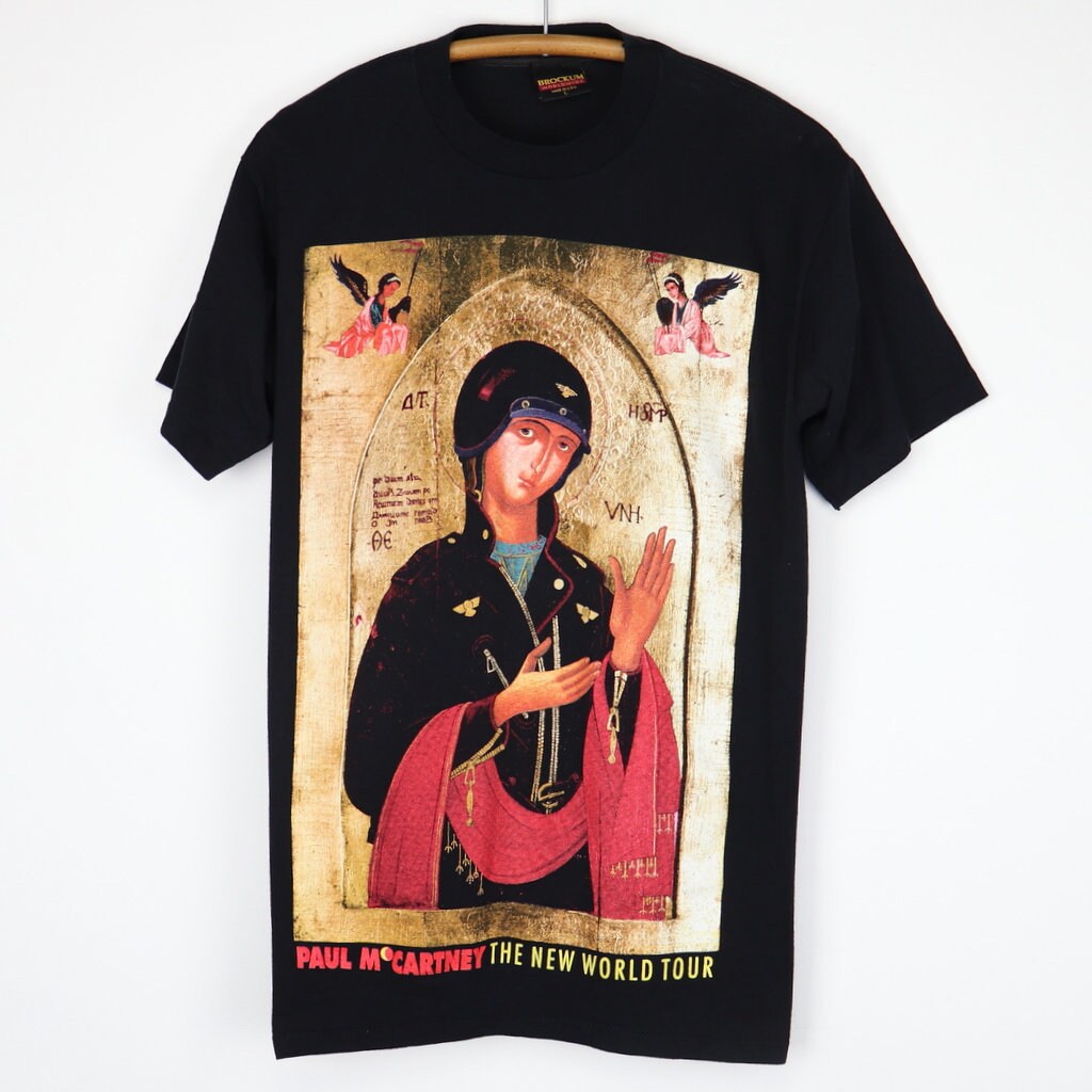 トップス PAUL McCARTNEY THE BIKER LIKE AN ICON Vintage 90s Paul McCartney The New World Tour Biker Like An