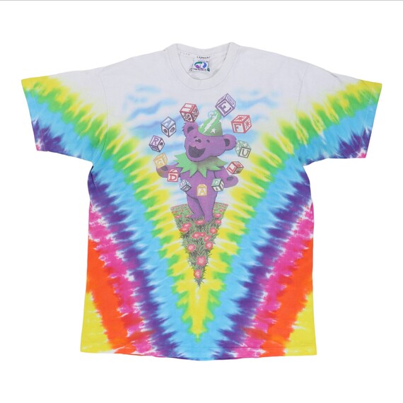 Vintage 1991 Grateful Dead Spring Tour Liquid Blue Tie Dye Shirt