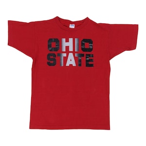 Vintage 1970s ohio state buckeyes champion blue bar shirt