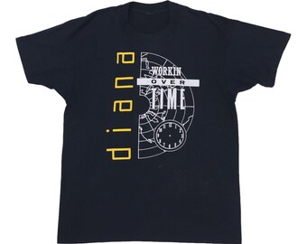 T-shirt vintage Diana Ross « Workin' Overtime » de 1989, style pop années 80, noir vintage