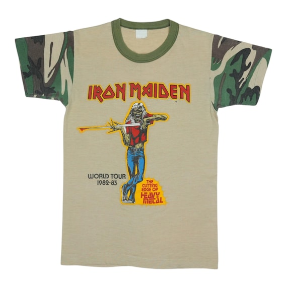 Vintage 1982 Iron Maiden World Tour Camo Shirt - Etsy Israel