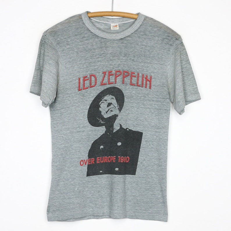 Led Zeppelin Shirt Vintage tshirt 1980 Over Europe Tour Etsy
