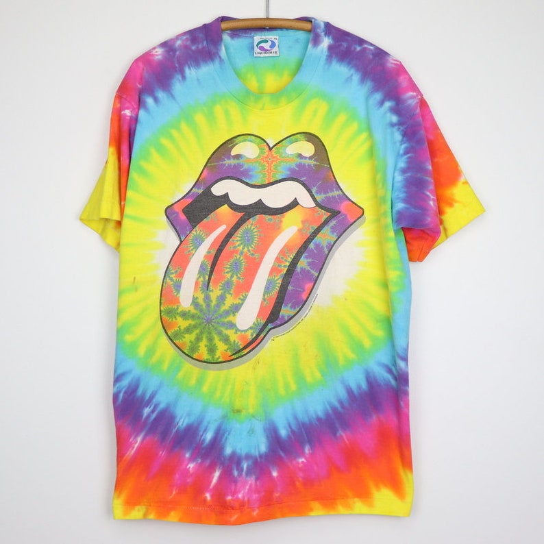 rolling stones tie dye crew neck