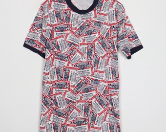 Vintage budweiser shirt uit de jaren 70 met all over print