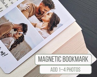 Custom Magnetic Bookmark - Personalized Photo Memory Gift for Book Lovers, Wedding, Pet Memorial