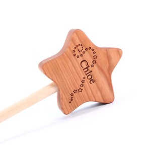 wooden MAGIC WAND an all natural, woodland fairy imagination toy, waldorf-inspired free play for boy or girl, homegrown organic finish image 3