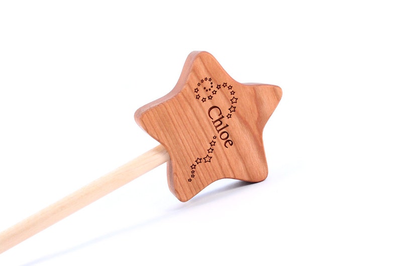 wooden MAGIC WAND an all natural, woodland fairy imagination toy, waldorf-inspired free play for boy or girl, homegrown organic finish image 3