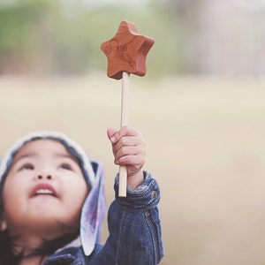 wooden MAGIC WAND an all natural, woodland fairy imagination toy, waldorf-inspired free play for boy or girl, homegrown organic finish image 2