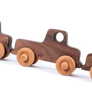 OLD-SCHOOL TRUCK a natural and eco-friendly wooden toy car made with sustainable hardwood toddler or preschooler toy image 5