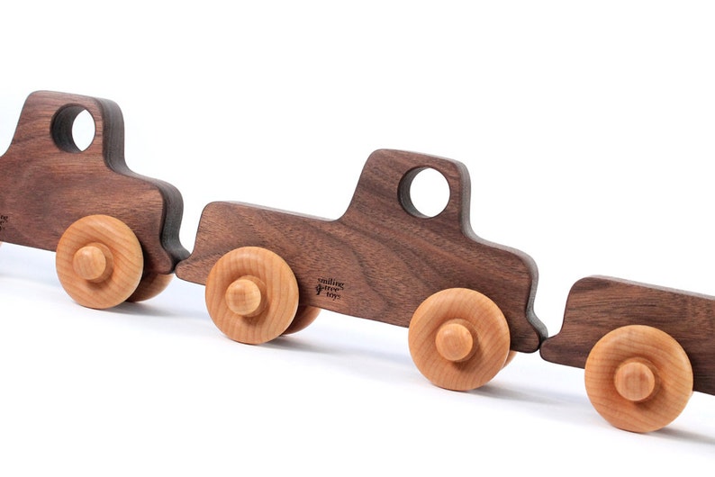 OLD-SCHOOL TRUCK a natural and eco-friendly wooden toy car made with sustainable hardwood toddler or preschooler toy image 5