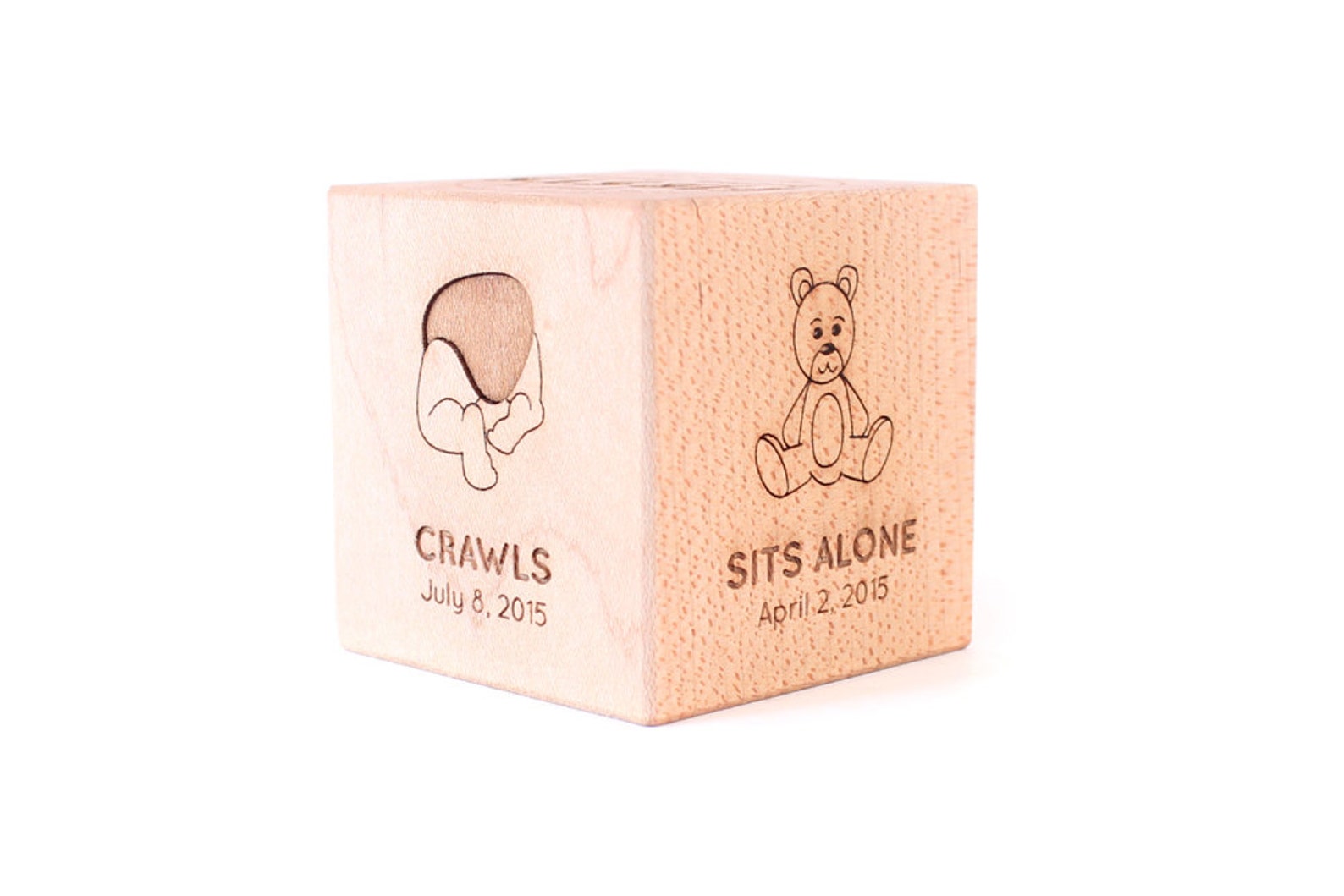 Year of Firsts Keepsake Wooden Block Personalized Milestones - Etsy