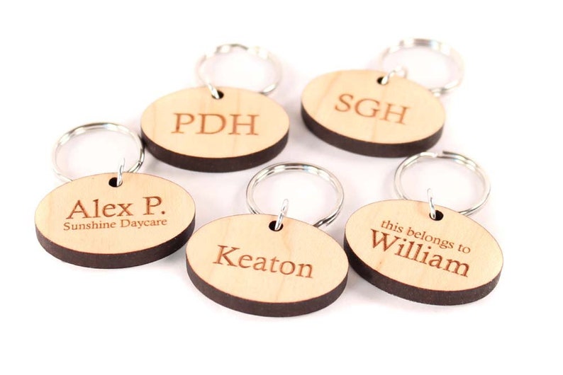 personalized ZIPPER CHARM you choose ANY letter custom, eco-friendly wooden name tag / zipper pull for kids' coat, backpack, lunch box image 5