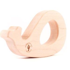 organic whale wood TEETHER an all natural, heirloom wooden toy for safe teething and grasping image 4