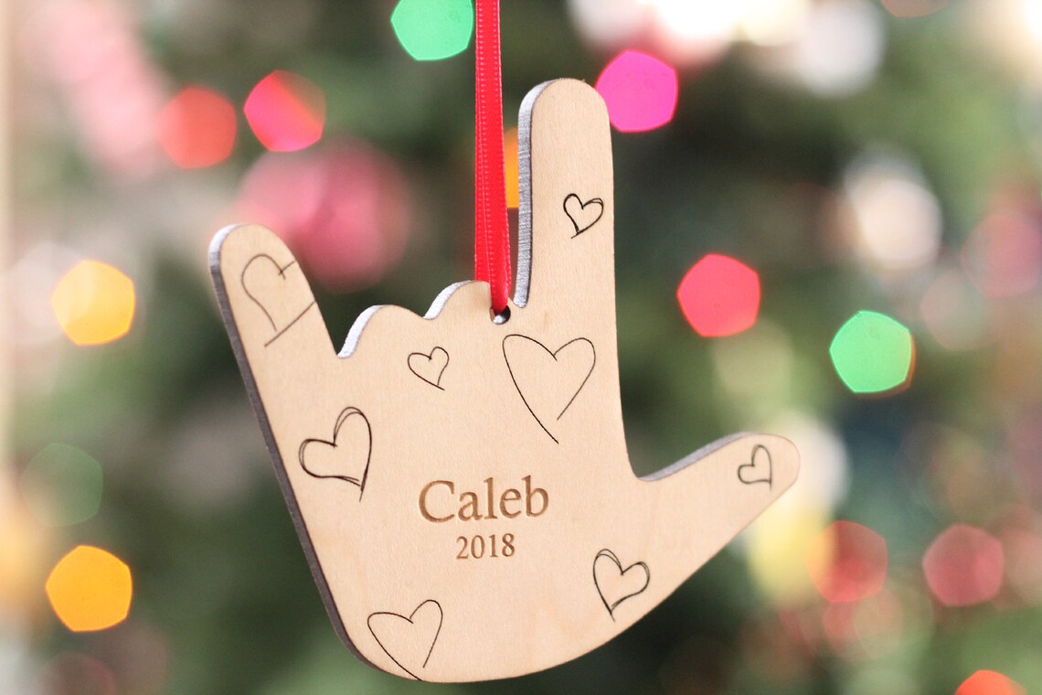 ASL I Love You Christmas Ornament Personalized Christmas Etsy