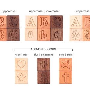 personalized wooden name block sets natural wood toys, hardwood letter alphabet blocks for baby and toddler, any number 1 40 blocks image 2