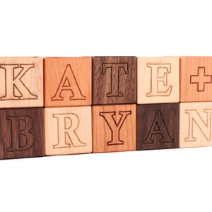 personalized wooden name block sets natural wood toys, hardwood letter alphabet blocks for baby and toddler, any number 1 40 blocks image 4