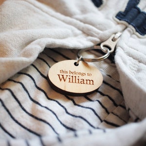 personalized ZIPPER CHARM you choose ANY letter custom, eco-friendly wooden name tag / zipper pull for kids' coat, backpack, lunch box image 2