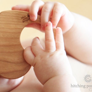 organic cross RATTLE a natural wooden baptismal gift for boy or girl, organically finished cute and eco-friendly christening present image 5