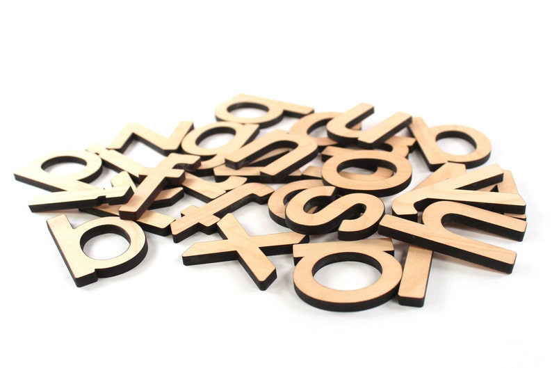 Lowercase Alphabet Letter Set Cut Out Wooden Movable Letters Etsy