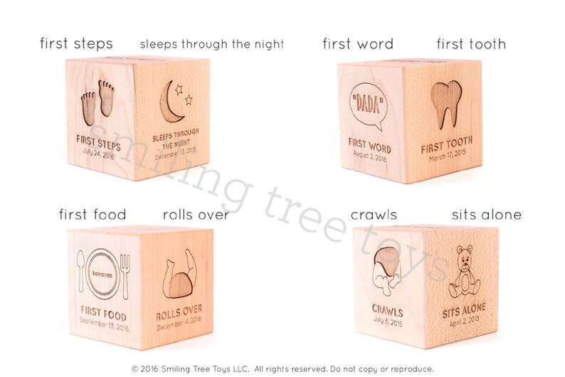 Year of Firsts Keepsake Wooden Block Personalized Milestones - Etsy