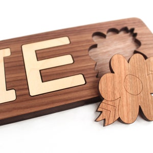 wooden name puzzle a personalized wood toy for child, custom cutout wood alphabet letters and educational toy you choose 3-9 characters image 8